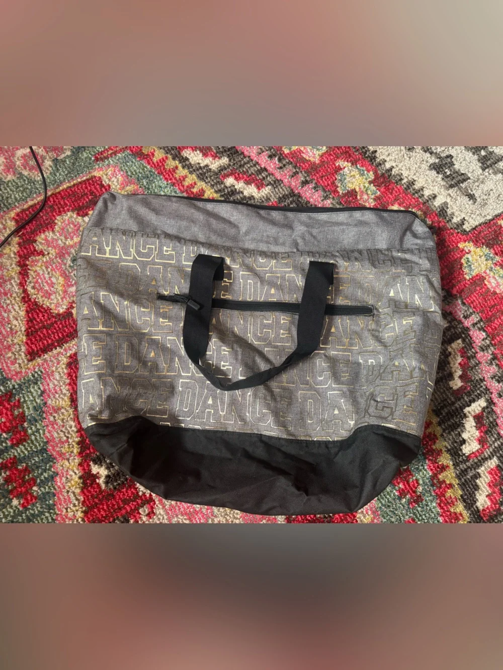 Black & Gray Dance Bag, Zips Closed